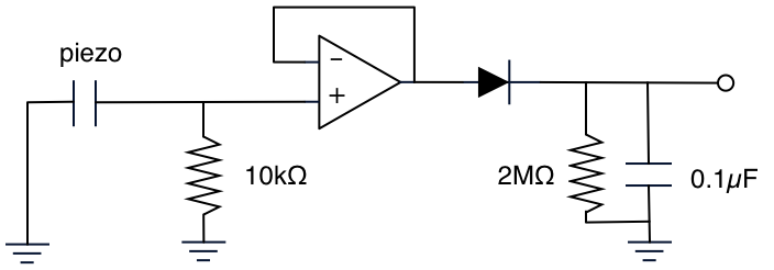 T-Stick Sopranino - Envelope Follower Circuit