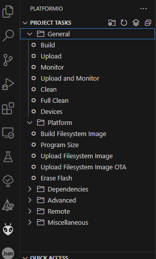 PlatformIO project Tasks